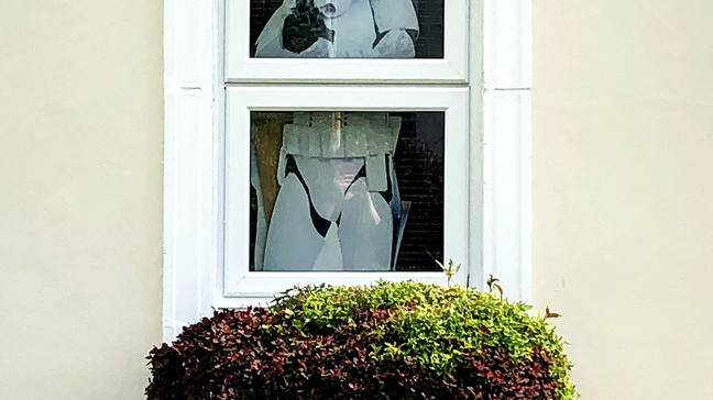 AYLESBURY,  - MAY 04: An image of a Storm Trooper from Star Wars with the words' stay safe' is seen in a window of a house on May 04, 2020 in Aylesbury, England. The country continued quarantine measures intended to curb the spread of Covid-19, but the infection rate is falling, and government officials are discussing the terms under which it would ease the lockdown. (Photo by Catherine Ivill/Getty Images)