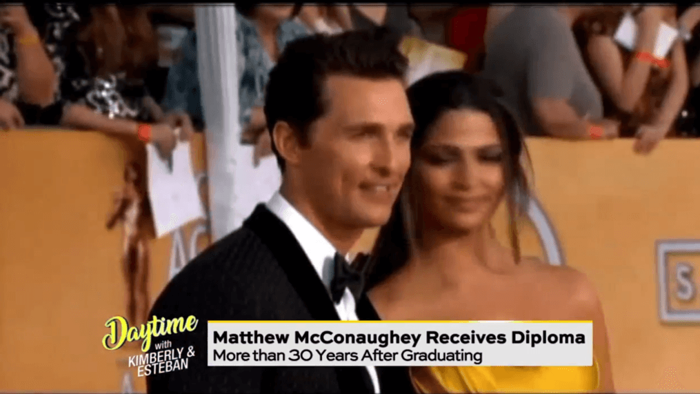 Daytime-Matthew McConaughey Gets HS Diploma  