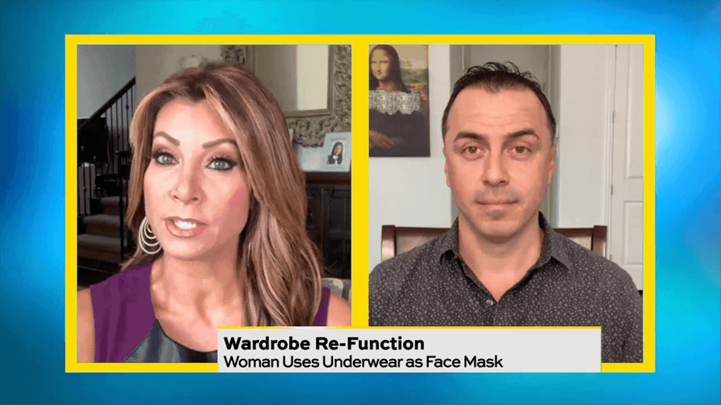 Woman Uses Underwear as a Face Mask