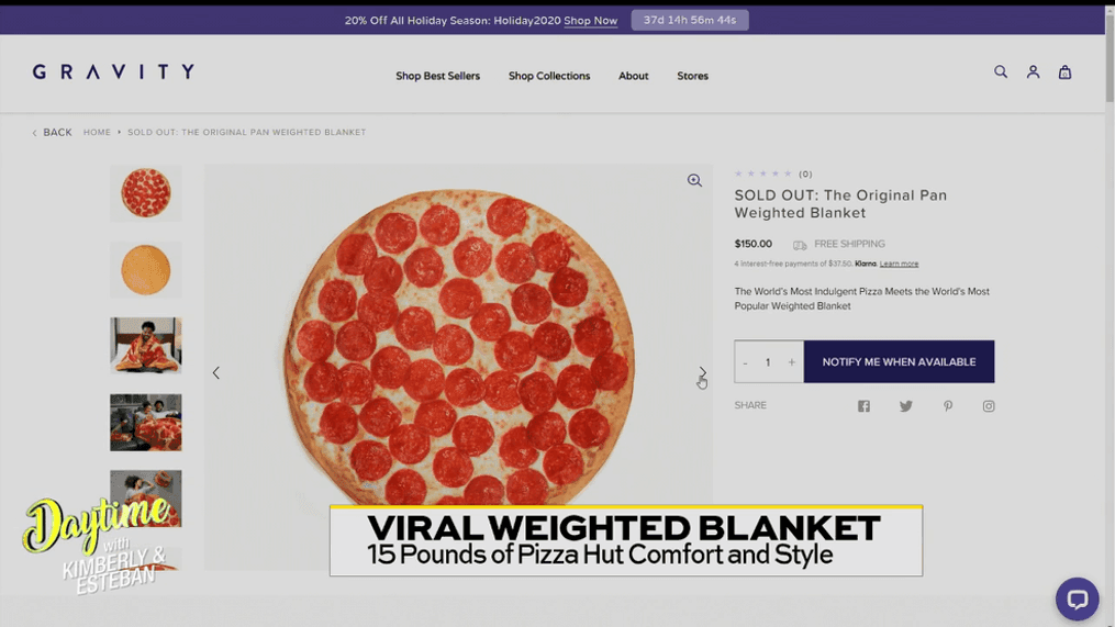 Pizza Hut Weighted Blanket 