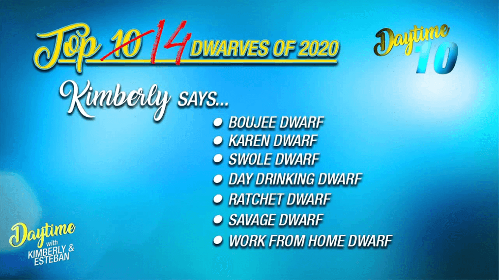 Daytime 14: Seven Dwarfs of 2020