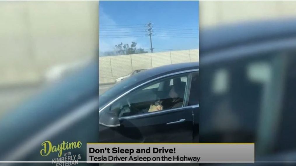 Daytime - Tesla driver caught sleeping