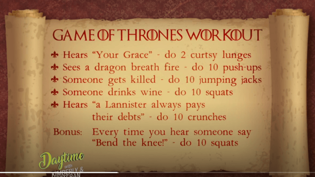 Daytime-'Game of Thrones' workout 