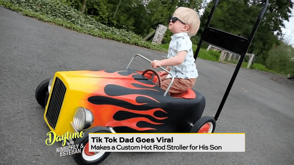 Tik-Tok Dad Goes Viral with Custom Hot Rod Stroller for Son