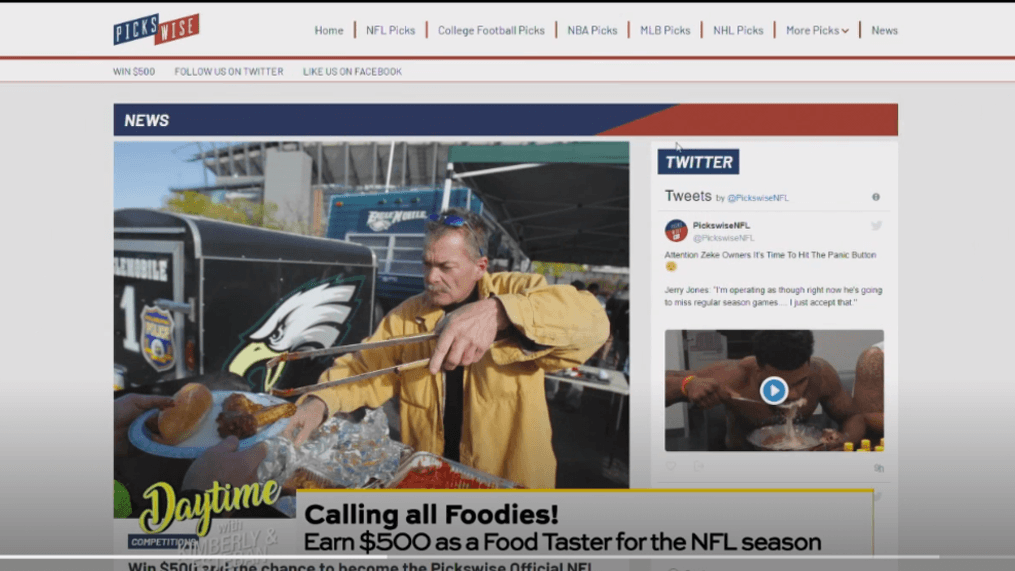 Daytime - Get paid to be a NFL food tester 