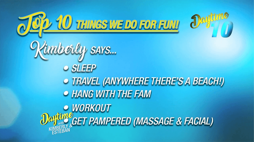 Daytime 10: Things I Do For Fun