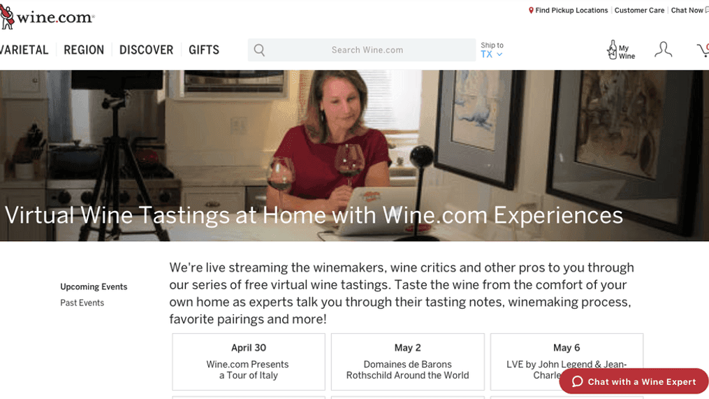 A star-studded wine tasting at Wine.com