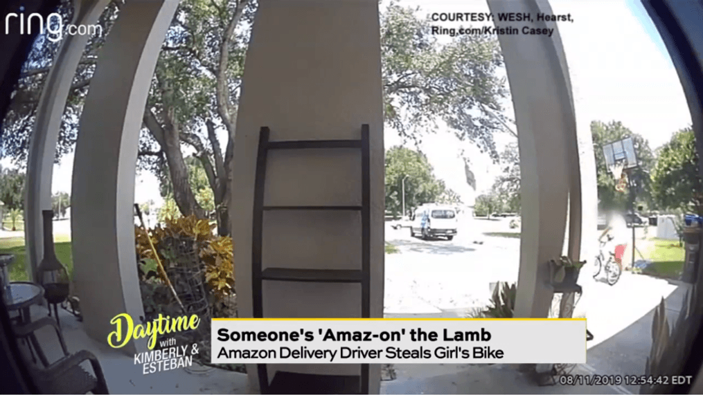 Daytime-Amazon delivery driver caught red-handed 