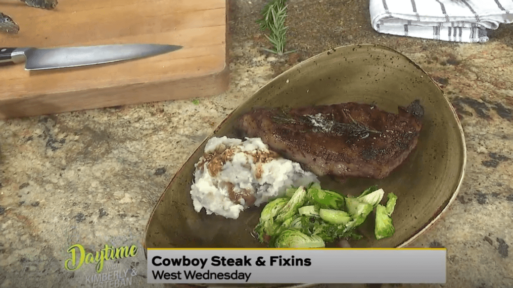Daytime-Cowboy steak and all the fixins