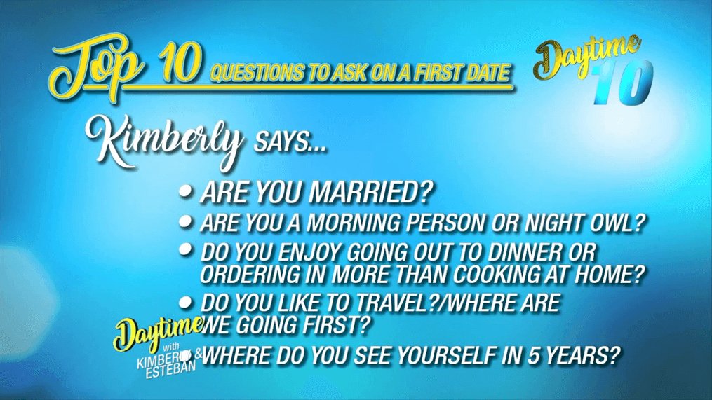 Daytime 10: Questions to ask on a first date