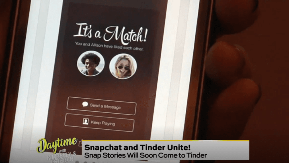 Daytime-Snapchat stories coming to tinder