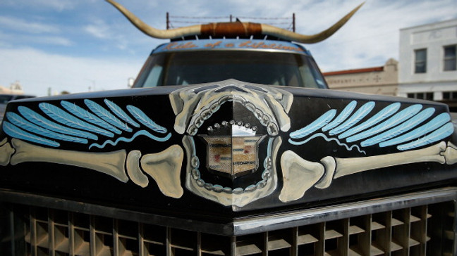 MARFA, TX - DECEMBER 24:  An art car is seen on Highland Avenue on December 24, 2012 in Marfa, Texas. Situated in West Texas, this town of just over 2000 residents has become a popular tourist destination.  (Photo by Scott Halleran/Getty Images)