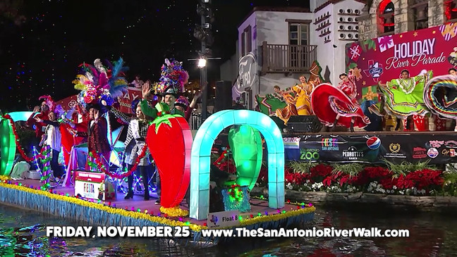 {p}The 41st Annual Ford Holiday River Parade begins Friday,November 25 at 6 p.m. at the Tobin Center. You can watch it LIVE from theArneson River Theatre at 7 p.m. on the CW35. (SBG Photo){/p}