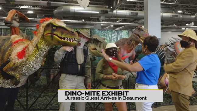 Our Beaumont correspondent Jackie joins us from Ford Park Arena where the largest and most realistic dinosaur exhibit in North America can be found this weekend.