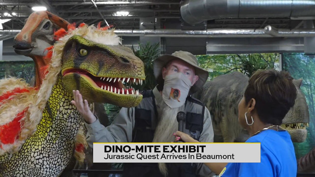 Our Beaumont correspondent Jackie joins us from Ford Park Arena where the largest and most realistic dinosaur exhibit in North America can be found this weekend.