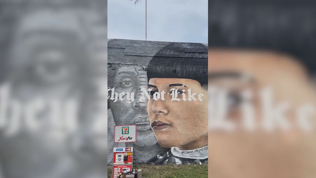 {p}Artist and muralist Colton Valentine sent us a video of his Edgar mural, which has sparked discussion on social media about the hairstyle. (PHOTO: Colton Valentine){/p}