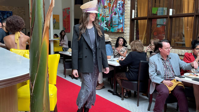 Designer Rosa Isela brought her collection of hats and fascinators to the red carpet - to much acclaim. (Celia Thomson){br}