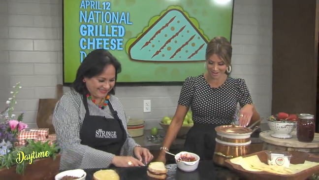 Di-Anna Arias with Don Strange of Texas whipped us up some special grilled cheese sandwiches for National Grilled Cheese Day!