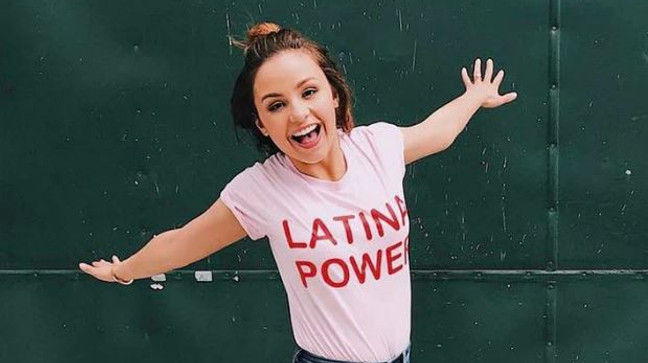 The signature pink "Latina Power" t-shirt from JZD Designs. (Courtesy: JZD Designs)