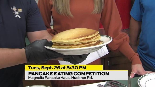 The first person to eat six full size buttermilk pancakes will be declared the champion.