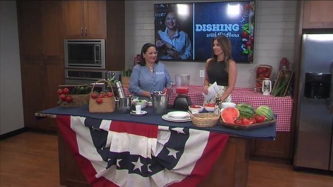 Di-Anna Arias with Don Strange Catering was in the kitchen making two of her famous summer gazpachos.