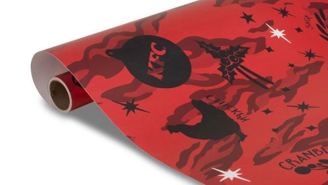 KFC has launched the sale of some finger lickin’ good wrapping paper just in time for the holiday season. (KFC)