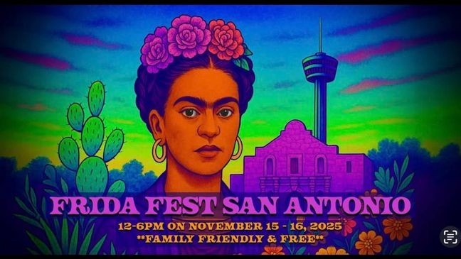 Frida Fest 2025: A free, two-day family-friendly event celebrating the life and legacy of artist Frida Kahlo with an artisan market (mercado), art, a fashion show, music, and food. Saturday, November 15 - Sunday, November 16 (Noon - 6 p.m.) at the Historic Market Square.