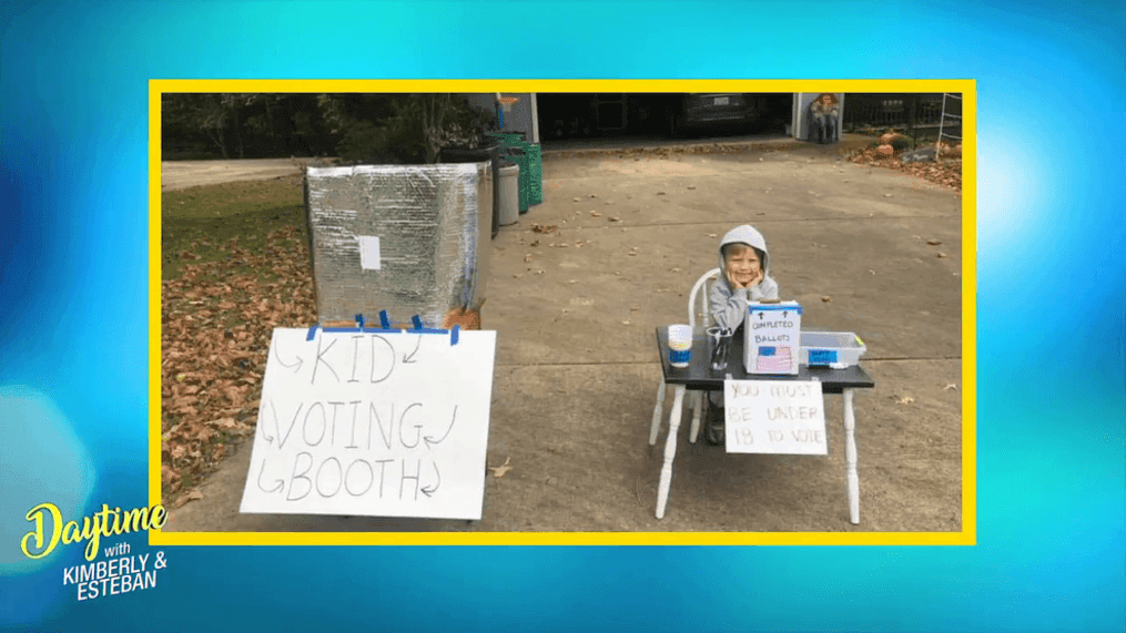 6 Year Old Makes His Own Voting Booth 