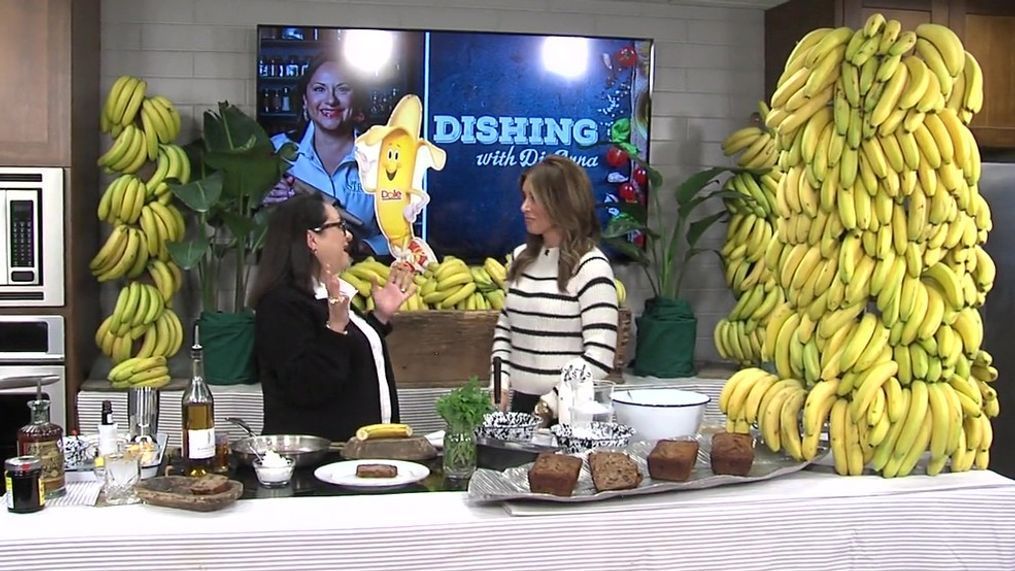 In the kitchen with Diana Arias with Don Strange Catering.