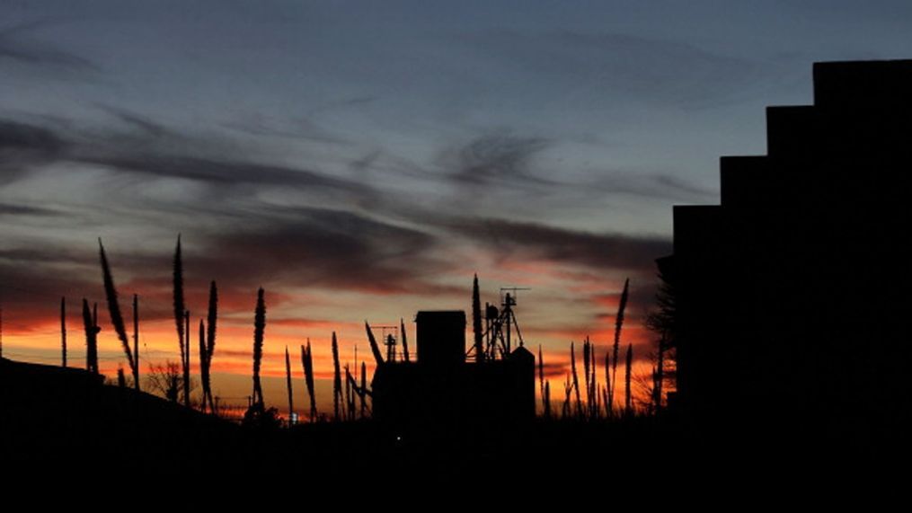 The setting sun over downtown Marfa, Texas. (Photo by Scott Halleran/Getty Images)