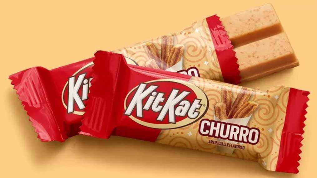 Kit Kat Churro features buttery churro-flavored creme with sugar mixed between the infamous favorite wafers – and will be available widely by June 6. (Photo courtesy Hershey)