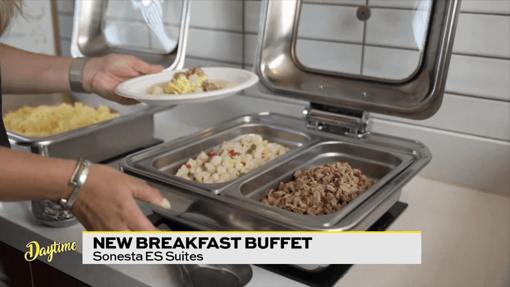 With a focus on providing quality items and a wide array of choices, Sonesta's new breakfast program includes made to order pancakes, interactive breakfast taco bar, a variety of brand name cereals in addition to fresh baked goods, steel-cut oatmeal, fresh fruit and yogurt bar for its valued guests.